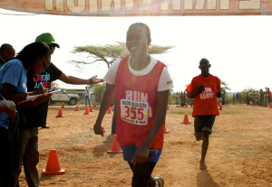 2nd-year Winrose finishing the Amazing Maasai Ultramarathon